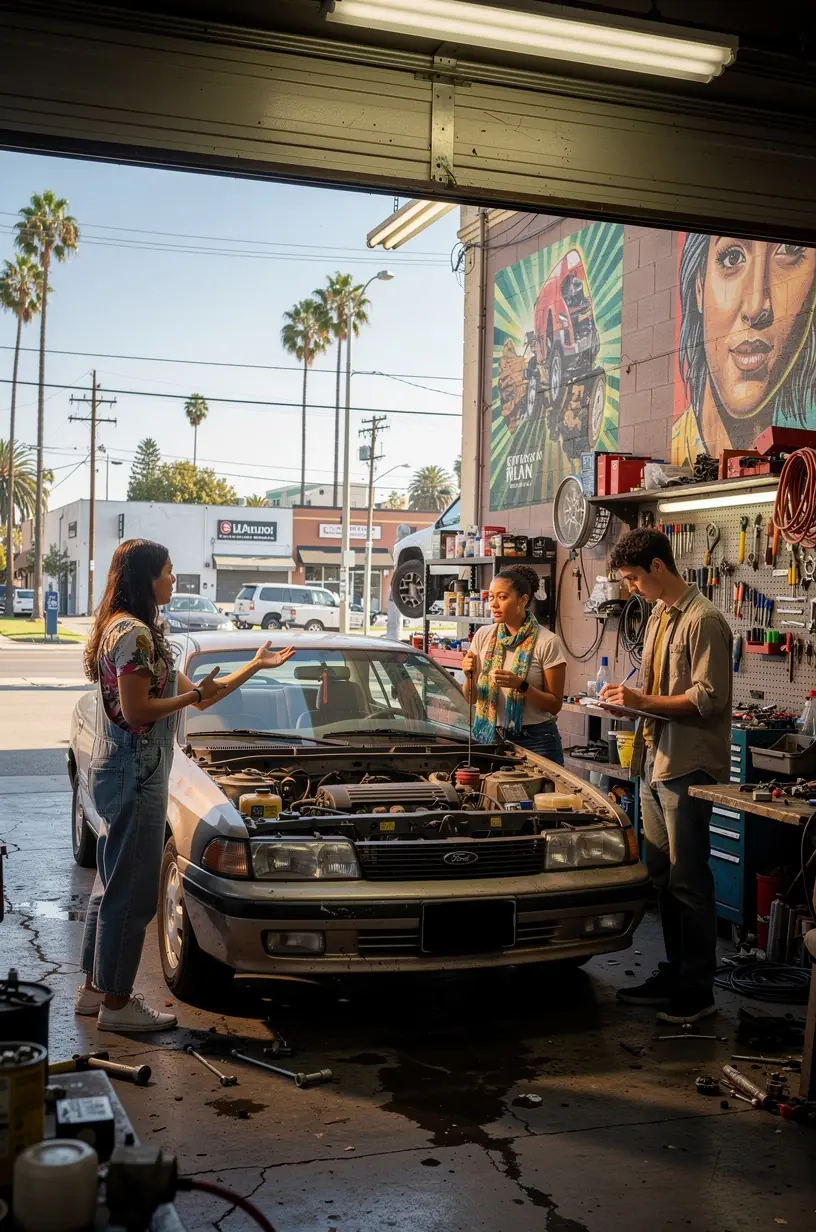 Busy auto shop offering quick and reliable service for students with tight schedules